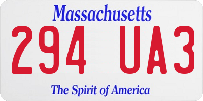 MA license plate 294UA3