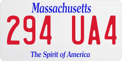 MA license plate 294UA4