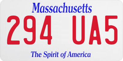 MA license plate 294UA5