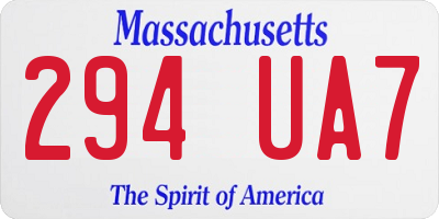 MA license plate 294UA7