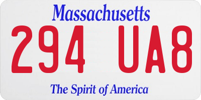 MA license plate 294UA8