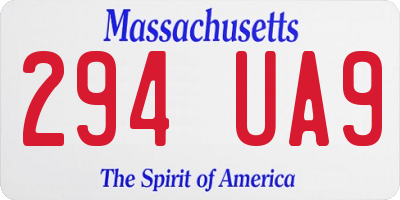 MA license plate 294UA9