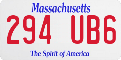 MA license plate 294UB6