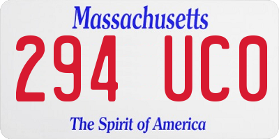 MA license plate 294UC0