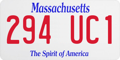 MA license plate 294UC1