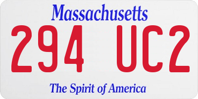 MA license plate 294UC2
