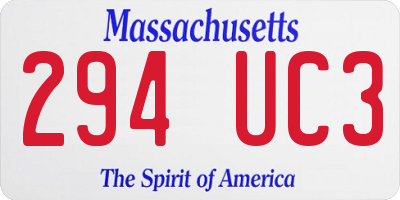 MA license plate 294UC3