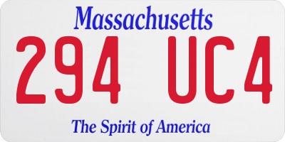 MA license plate 294UC4