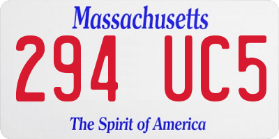 MA license plate 294UC5