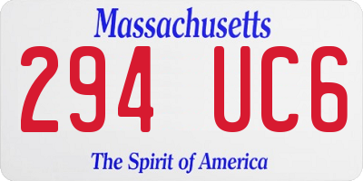 MA license plate 294UC6
