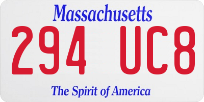 MA license plate 294UC8
