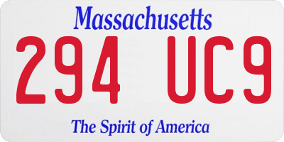 MA license plate 294UC9