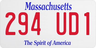 MA license plate 294UD1