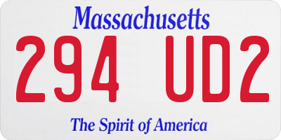 MA license plate 294UD2