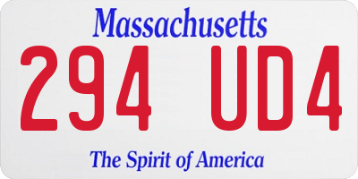 MA license plate 294UD4