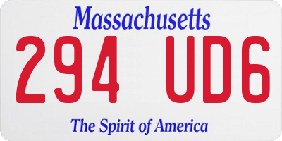 MA license plate 294UD6