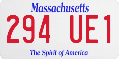 MA license plate 294UE1