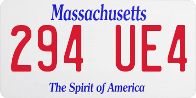 MA license plate 294UE4