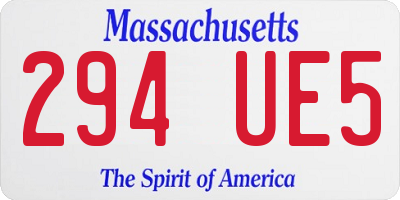 MA license plate 294UE5