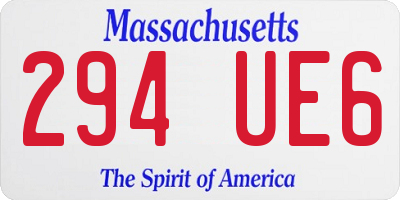 MA license plate 294UE6