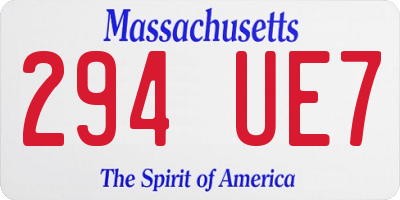 MA license plate 294UE7