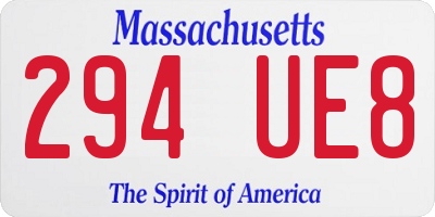 MA license plate 294UE8