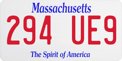 MA license plate 294UE9