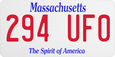 MA license plate 294UF0