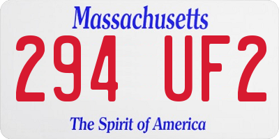 MA license plate 294UF2