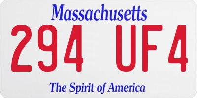 MA license plate 294UF4