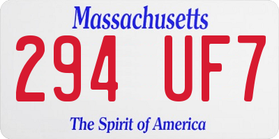 MA license plate 294UF7