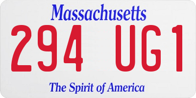 MA license plate 294UG1