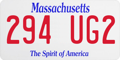 MA license plate 294UG2