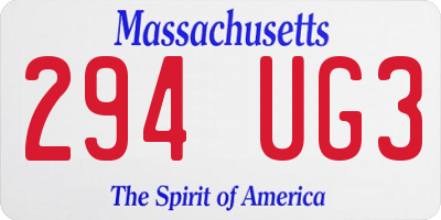 MA license plate 294UG3