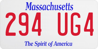 MA license plate 294UG4