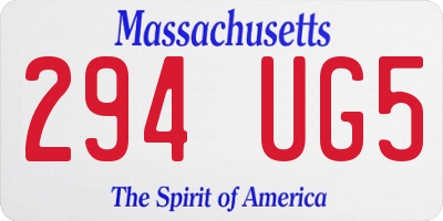 MA license plate 294UG5