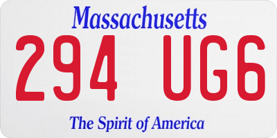 MA license plate 294UG6