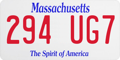 MA license plate 294UG7