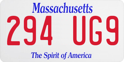MA license plate 294UG9