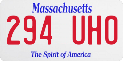 MA license plate 294UH0