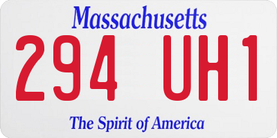 MA license plate 294UH1