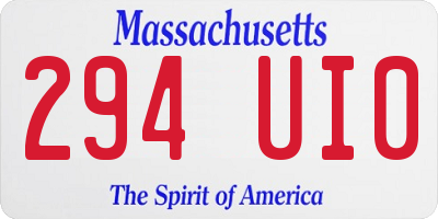 MA license plate 294UI0