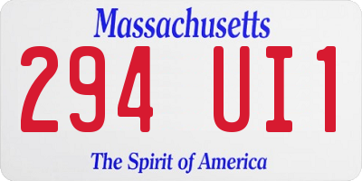 MA license plate 294UI1