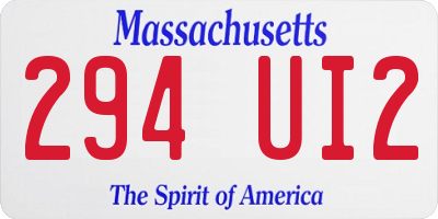 MA license plate 294UI2