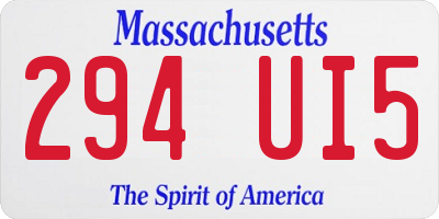 MA license plate 294UI5