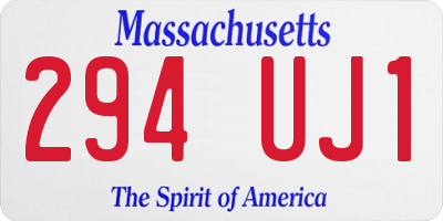 MA license plate 294UJ1