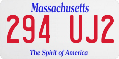 MA license plate 294UJ2