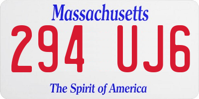 MA license plate 294UJ6