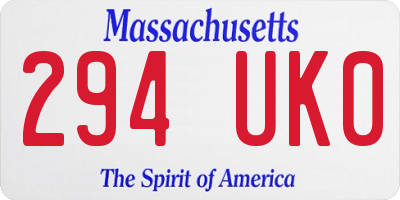 MA license plate 294UK0