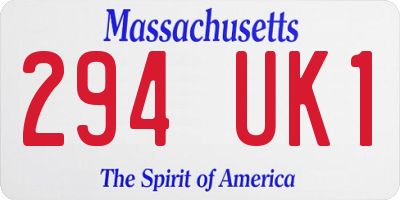 MA license plate 294UK1